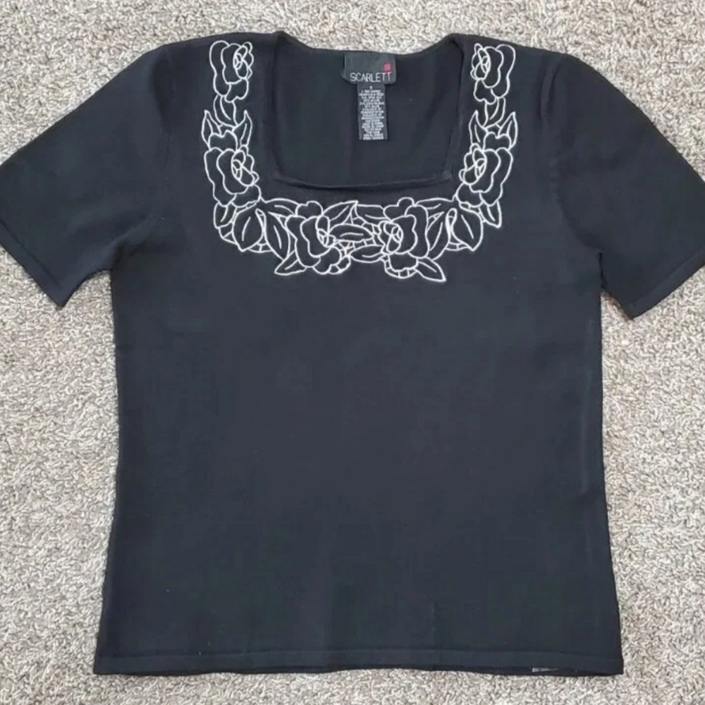 Women's Scarlett Short Sleeve Shirt Size 8 Black